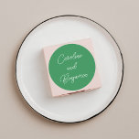 Adesivo Nome de Casamento do Script de Escrita Manual Mode<br><div class="desc">Na moda Moderno Manuscrito Script de Casamento Nomes Clássicos de Argumentos em Kelly Green</div>