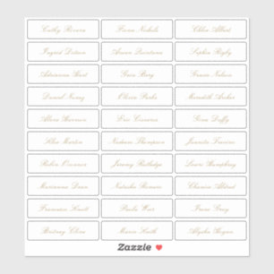 Adesivo Nome de convidado de script elegante clássico de o