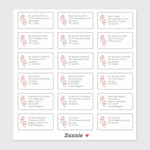 Adesivo Nome de Convidado Individual Endereço Flores de Pr