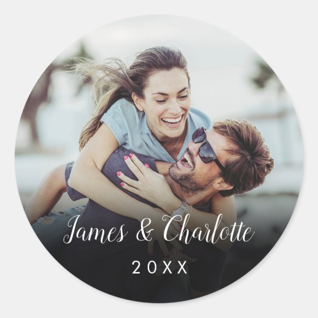 Adesivo Nome de Data de Roteiro de Foto Personalizada Mini (Frente)