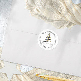 Adesivo Nome de devolução da árvore de Natal Preta Dourada