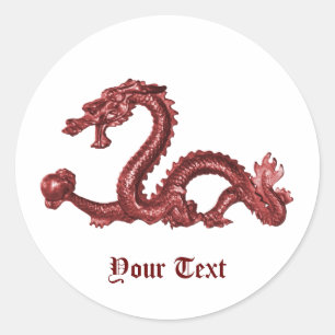 Adesivo Nome de Dragão Chinês Personalizado Design de Fant