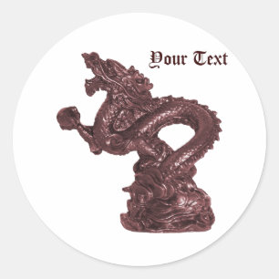 Adesivo Nome de Dragão Chinês Personalizado Design de Fant