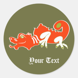 Adesivo Nome de Dragão Chinês Personalizado Design de Fant