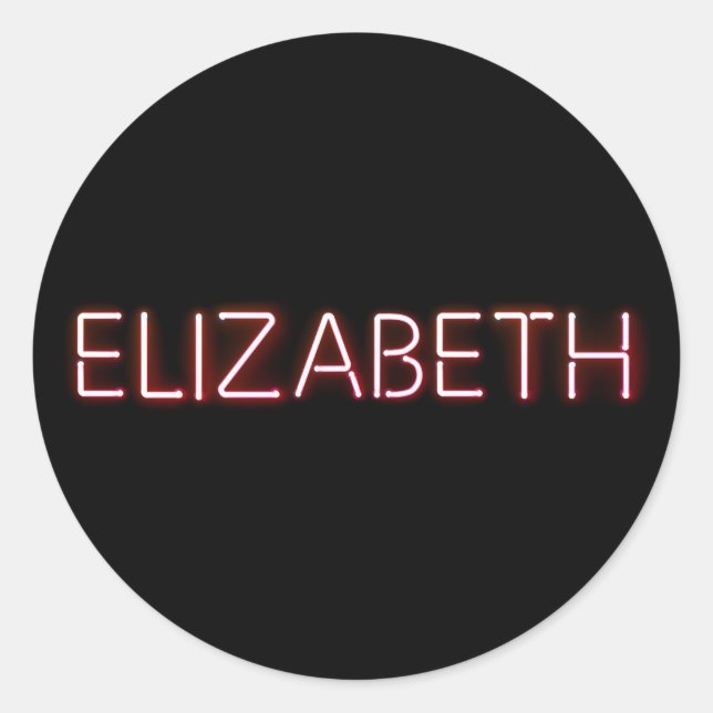 Adesivo Nome de Elizabeth em luzes de neon brilhantes (Frente)