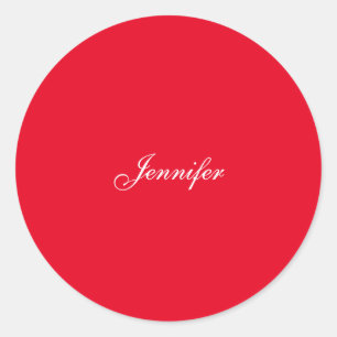 Adesivo Nome de escrita manual clássico personalizado verm