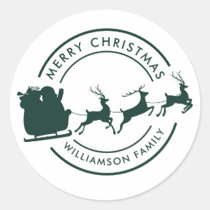 Adesivo Nome de Família de Natal Moderno Personalizado San