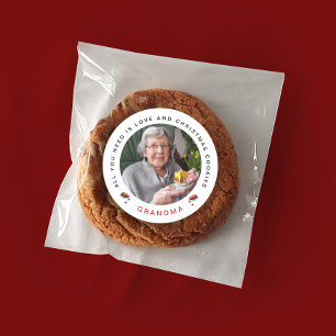 Adesivo Nome de Foto de Biscoito de Natal Chic Vermelho Br
