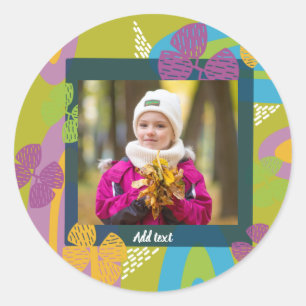 Adesivo Nome de foto personalizado menina colorida criança