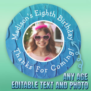 Adesivo Nome de Foto Personalizado Tema Sereia Aniversário