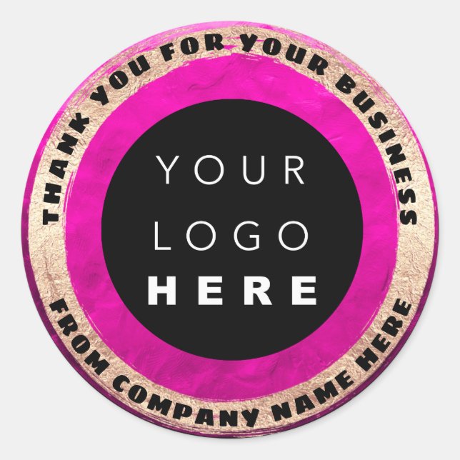 Adesivo Nome de logotipo personalizado Ouro Selo Logotipo  (Frente)