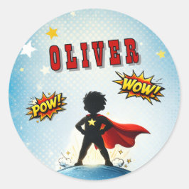 Adesivo Nome de Menino Super-Herói Estilo HQ de Aniversári