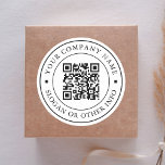 Adesivo Nome de Negócio Mínimo do Código QR de Link de Sit<br><div class="desc">Simples adesivo comercial com o link do seu site de código QR. Para uma personalização mais avançada deste design,  clique no BOTÃO FERRAMENTA DESIGN AZUL acima! Itens correspondentes também estão disponíveis.</div>