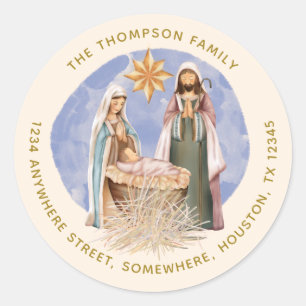 Adesivo Nome de Retorno de Natividade Endereço Creme de Te