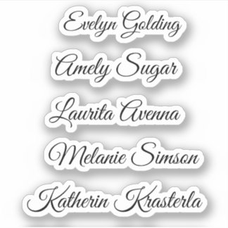 Adesivo nome de roteiro caprichoso fofo e elegante pertenc