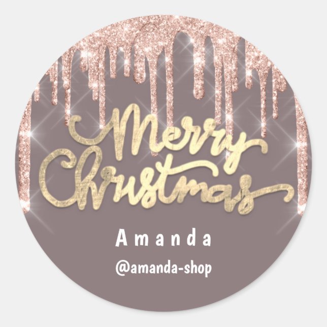 Adesivo Nome de Script Feliz Natal Rosa 3D Drives Blush (Frente)