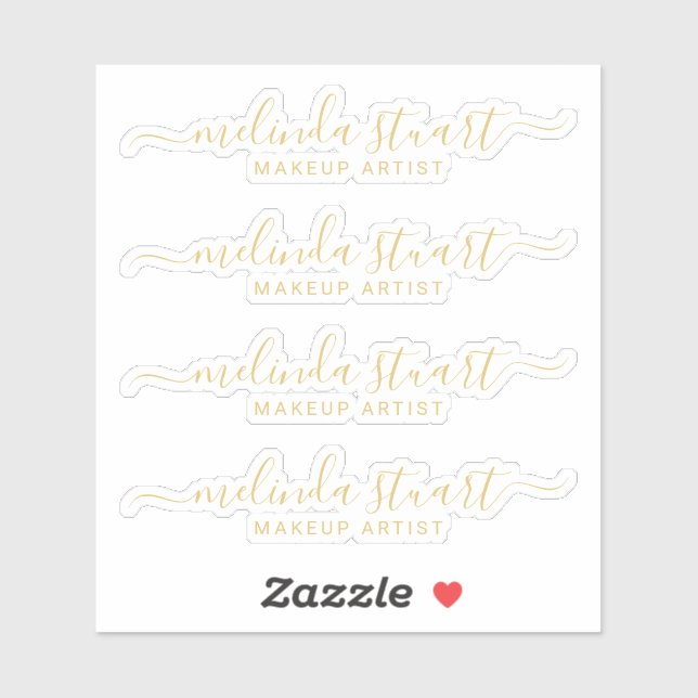 Adesivo Nome de Script Moderno Profissional (Folha)