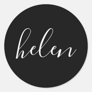 Adesivo Nome de Script Personalizado do Elegante Preto
