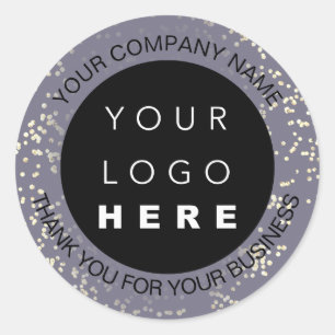 Adesivo Nome de texto do logotipo personalizado Confetti E