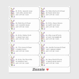 Adesivo Nome de Wildflower Rótulos de Endereço Convidado p