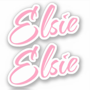 Adesivo Nome decorativo Elsie em rosa x2