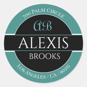 Adesivo Nome DIY Endereço Monograma, Preto e Branco Profun