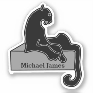 Adesivo Nome do Adição de Pantera Preta Moderna de Cubo