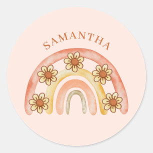 Adesivo Nome do Arco-Íris do Retro Moderno