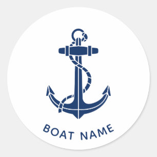 Adesivo Nome do Barco Personalizado de Âncora Náutica