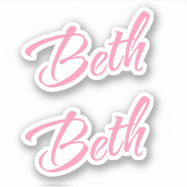 Adesivo Nome do Beth x2 (Frente)