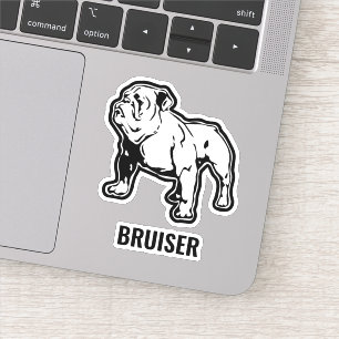 Adesivo Nome do Buldog Personalizado Preto