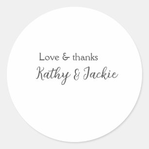 Adesivo Nome do casal do Amor e obrigados Simples