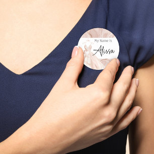 Adesivo Nome do Chá de vestida de rosa Dourado