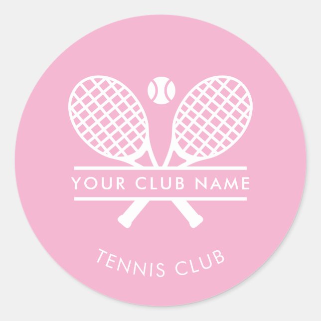 Adesivo Nome do Clube de Tênis Equipe Jogadores Rosa (Frente)