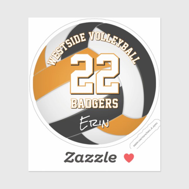 Adesivo nome do clube de vôlei cor de laranja preto (Folha)