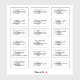 Adesivo Nome do Convidado de Casamento Individual Endereç