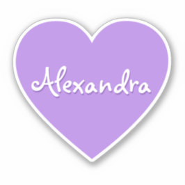 Adesivo Nome do Coração Roxo Grande Personalizado