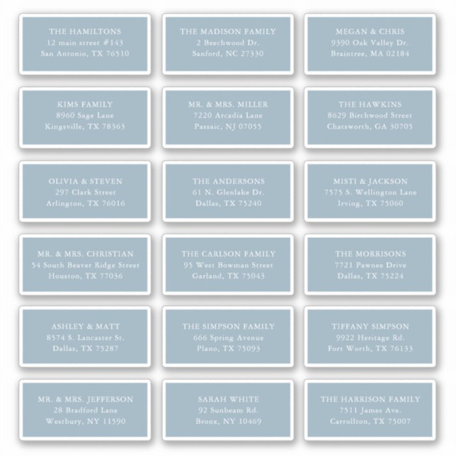 Adesivo Nome do Destinatário do Convidado Azul Dusty Ender (Frente)