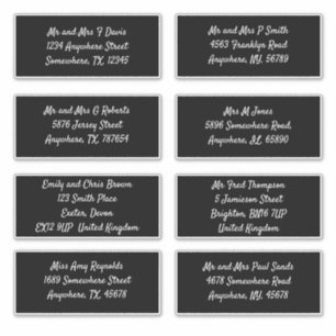 Adesivo Nome do Destinatário Individual Negro Endereço de 