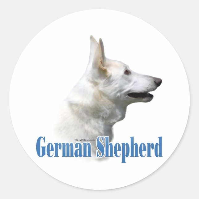Adesivo Nome do German shepherd Branco - Vinheta (Frente)