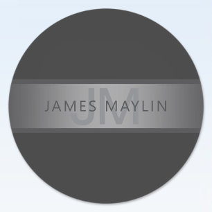 Adesivo Nome do Gradiente da Cinza Escura Moderna ou Nome 