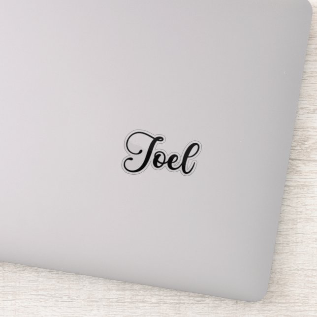 Adesivo Nome do Joel - Caligrafia manuscrita (Detalhe)