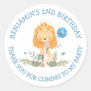 Adesivo Nome do Leão Gelado Obrigado segundo aniversário