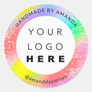 Adesivo Nome do logotipo Confetti Holográfico Dourado