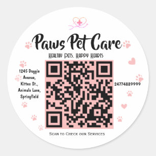 Adesivo Nome do logotipo da loja de animais Paws Pet Care