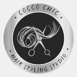 Adesivo Nome do Logotipo do Cabelo da Tesoura Obrigado Cin