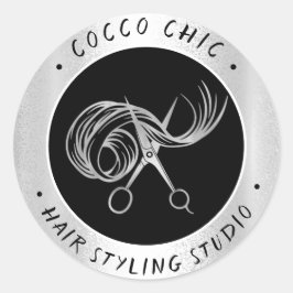Adesivo Nome do Logotipo do Cabelo da Tesoura Obrigado Cin