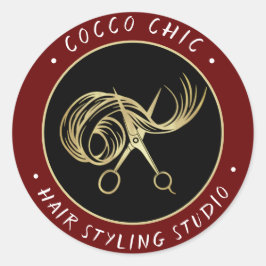 Adesivo Nome Do Logotipo Do Cabelo Da Tesoura Obrigado Dou