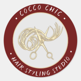 Adesivo Nome Do Logotipo Do Cabelo Da Tesoura Obrigado Dou