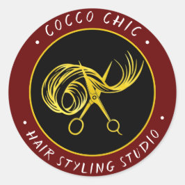 Adesivo Nome Do Logotipo Do Cabelo Da Tesoura Obrigado Dou
